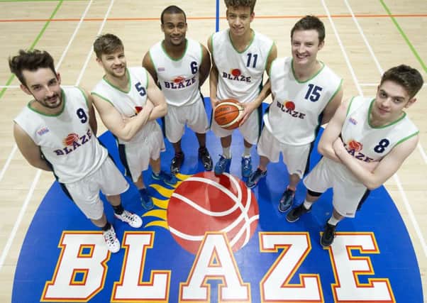 Boroughmuir Blaze player Eoghann Dover is second from left