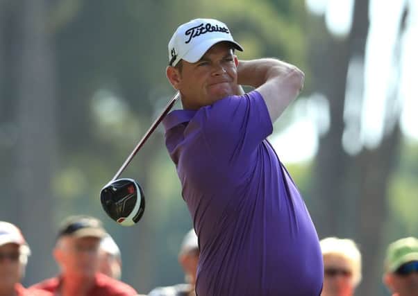 David Drysdale tees off on the first hole of his final round. Picture: Richard Heathcote/Getty Images