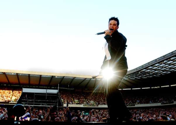 Robbie Williams at Murrayfield in 2003. Picture: Neil Hanna