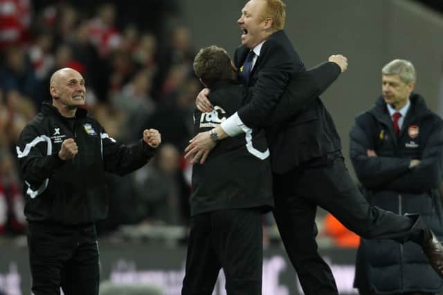 Andy Watson, left, helped Alex McLeish lead underdogs Birmingham City to League Cup glory over Arsenal at Wembley in 2011