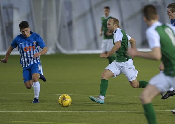 Dylan McGeouch played the full 90 minutes for Hibs' Development Squad against Kilmarnock. Pic: Neil Hanna