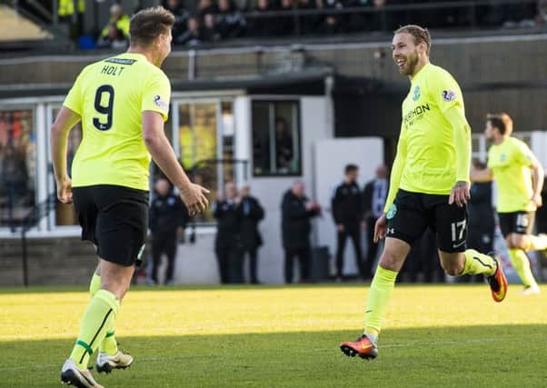 Martin Boyle is linking up well with Grant Holt in Hibs' attack