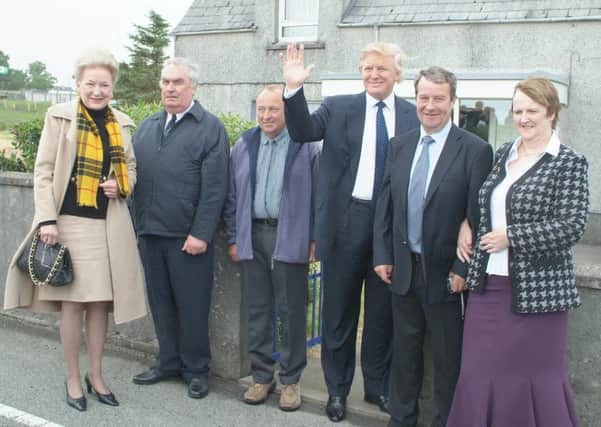 Trump with family members on a vist to Stornoway. Picture: TSPL