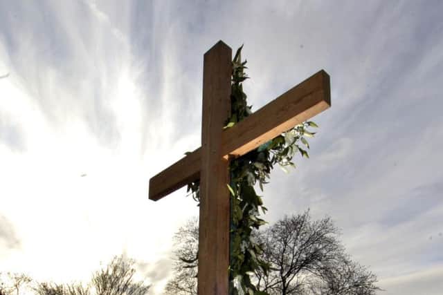 The cross used in the Easter Passion Play.