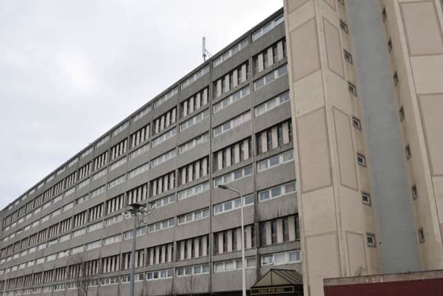 Flats in Cables Wynd House, Leith.