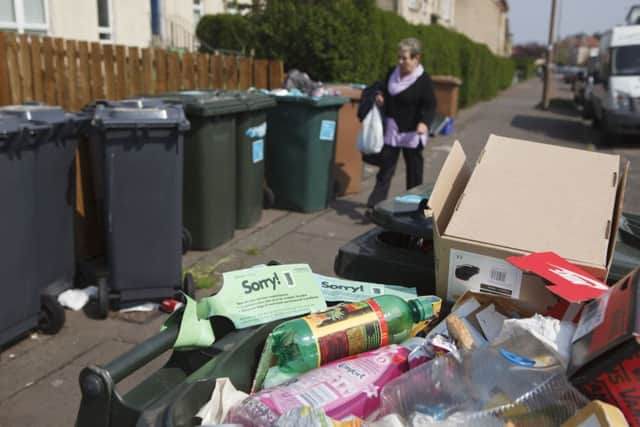 Rubbish Piles up on Lochend Avenue, Edinburgh, due to stricter rules on recycling.  Picture; Toby Williams