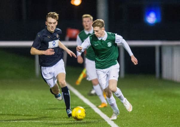 Oli Shaw bagged the winner for a young Hibs team. Pic: TSPL
