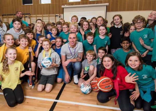 Scott Brown at the new sports hall yesterday