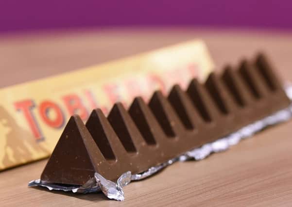 The new Toblerone bar has fewer triangles. Picture: Charlotte Ball/PA Wire