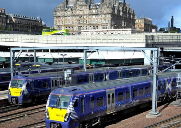 ScotRail trains, Edinburgh Waverley Station. Picture; Jane Barlow