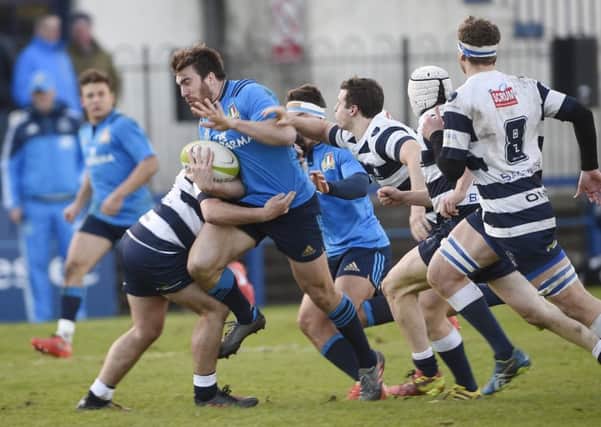 Heriot's were put to the test by an impressive Emerging Italy team. Pic: Greg Macvean