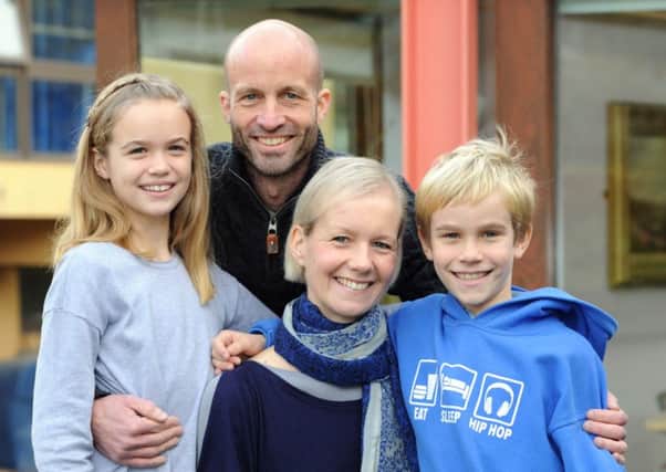 Maggie's Centre user 
Annette Fox, who appeared on Children in Need on Friday, with her husband Pete and children Emilia and Thomas. Picture: Bill Fleming