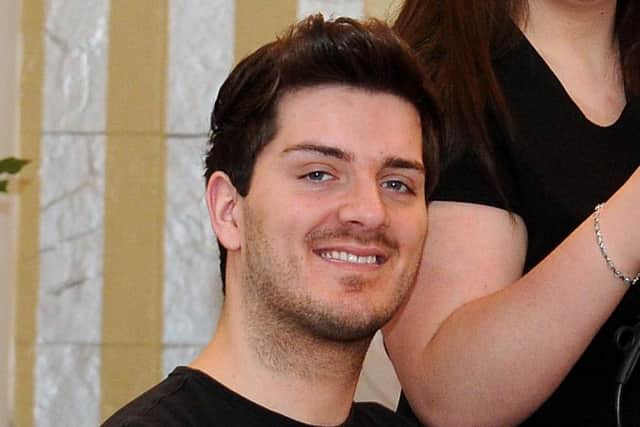 Daryll Rowe in his role as stylist at Myles Hairdressing on Dalry Road. Pic Lisa Ferguson.
