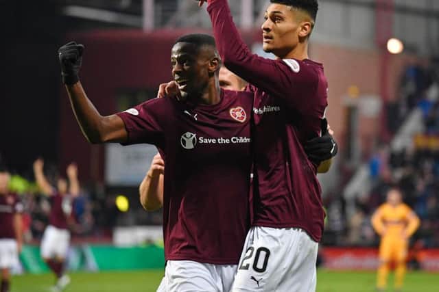 Arnaud Djoum and Bjorn Johnsen were outstanding for Hearts against Motherwell