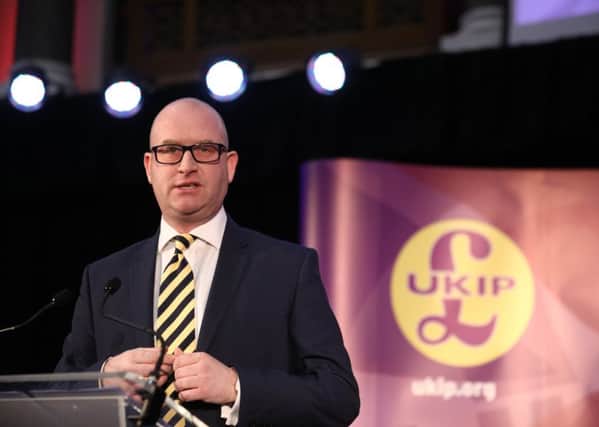 Paul Nuttall is unveiled as the new leader of UKIP. Picture; SWNS
