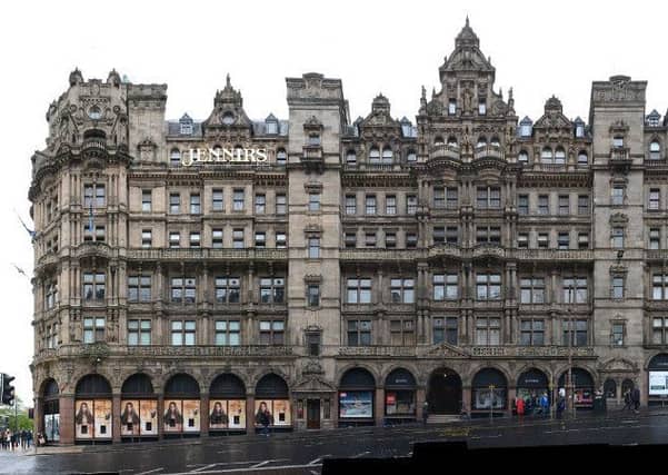 Panorama of Jenners department store created by Jorg Dietrich of panoramastreetline.com