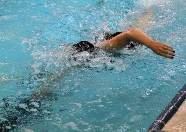 A swimmer in the pool.