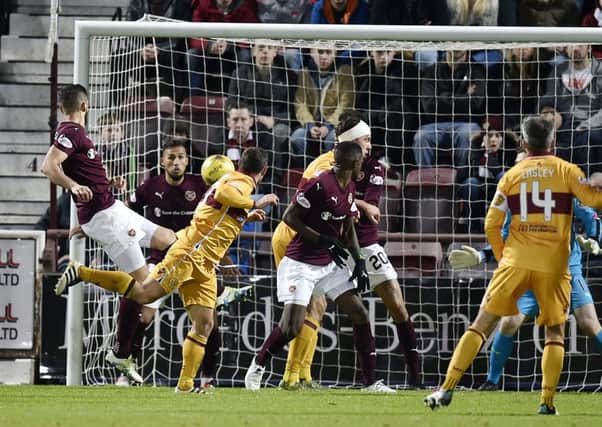 Faycal Rherras made three goal-line clearances against Motherwell recently. Pic: SNS