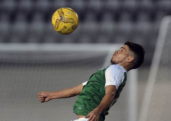Enzo Reale played for Hibs in a development squad match. Pic: Neil Hanna