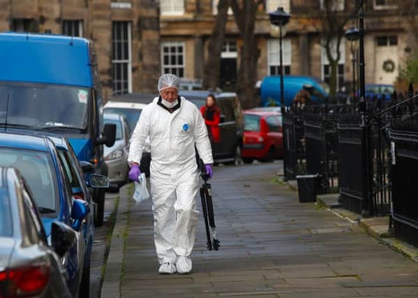 Forensics experts were on the scene