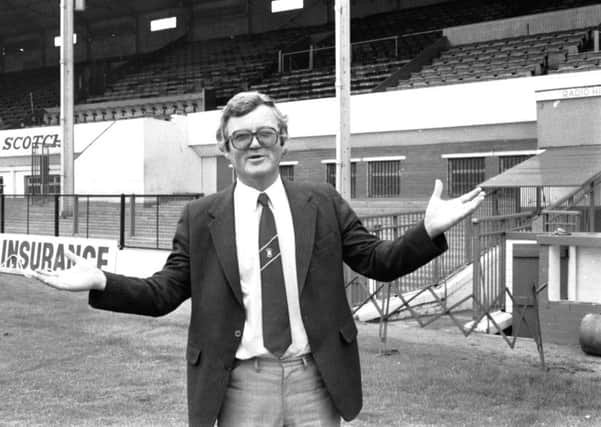 Hibs director Kenny Waugh at Easter Road football ground in July 1983.