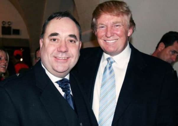 Happier times: Alex Salmond and Donald Trump at a New York fashion event in 2006. Picture: Reuters