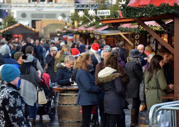 The Christmas Market is packed to the rafters  but shoppers are not venturing further afield. Picture: Jon Savage