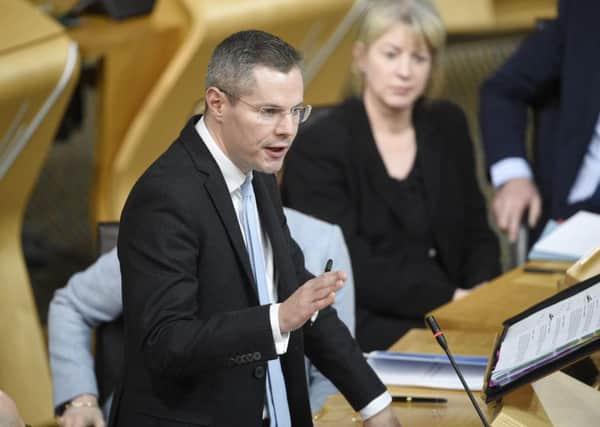Finance Secretary Derek Mackay delivers the Scottish Government budget plans for the coming year. Picture: Greg Macvean.