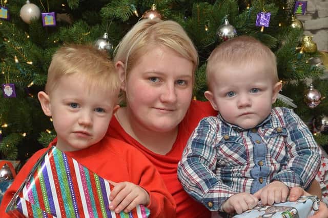 Lyndsey Cornet with son Lyle, 1, and Chris, 3. Pictures: Jon Savage.