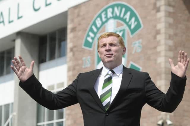 Neil Lennon was tasked with winning promotion for Hibs