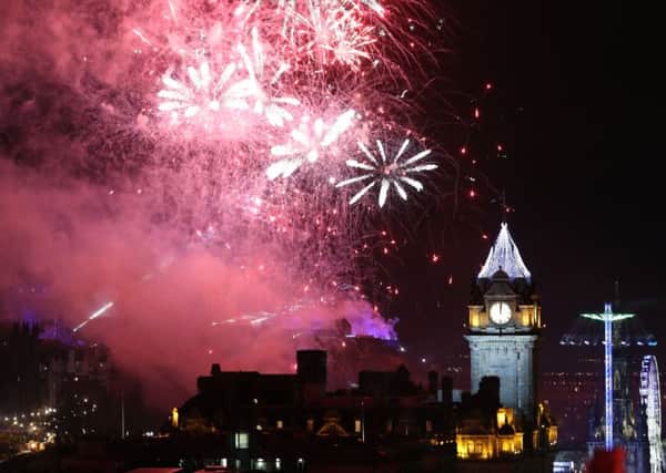 Fireworks light up the sky during the Hogmanay celebrations in Edinburgh.