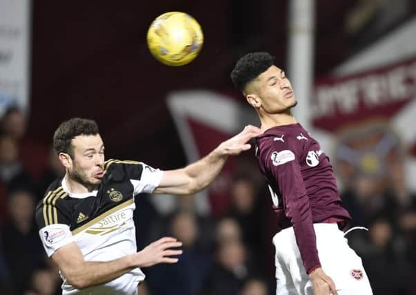 Bjorn Johnsen admitted Hearts found it tough against Aberdeen on Friday night. Pic: SNS