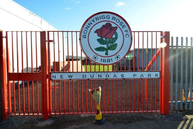 Flowers have been left outside Bonnyrigg Rose Football Club in tribute to Shaun. Picture: Julie Bull