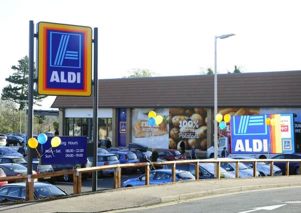 Aldi a Polmont. Staff across the UK are set for an increase. Picturel Michael Gillen