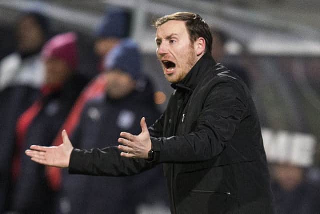 Ian Cathro roars on his team against Dundee. He says the 3-2 defeat from 2-0 in front taught him a great deal