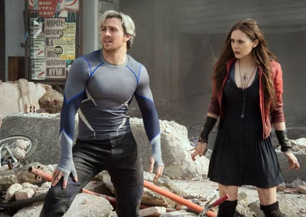 Aaron Taylor Johnson and Elizabeth Olsen star in Avengers: Age Of Ultron. Picture: PA