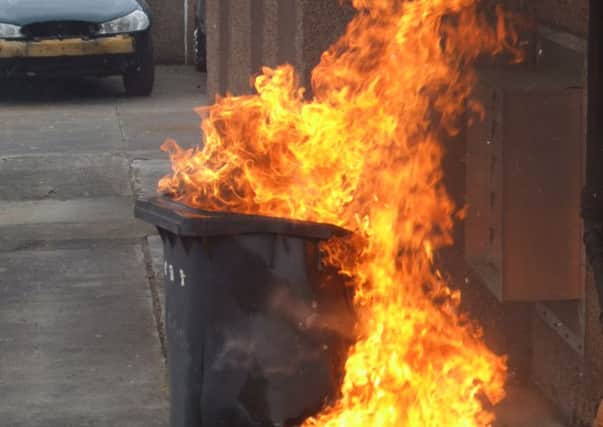 Wheelie bins were set on fire