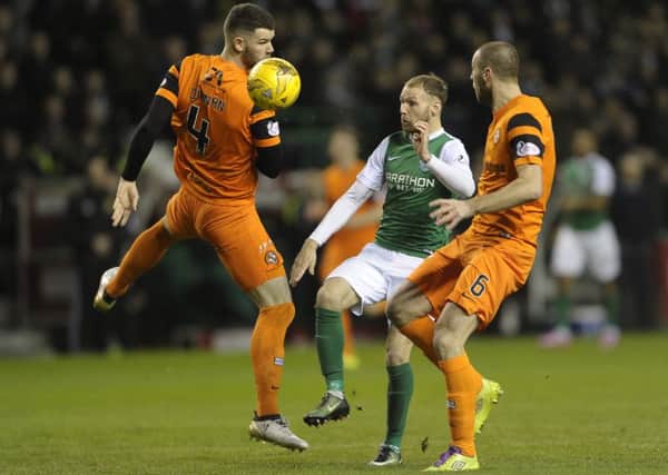 Hibs and Dundee United will meet on a Friday for the third time this season. Pic: Neil Hanna