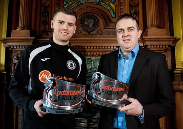 Andrew Stobie and Gary Jardine show off their awards