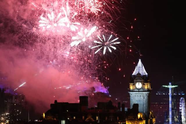 Fireworks light up the sky during the Hogmanay celebrations. Picture: PA