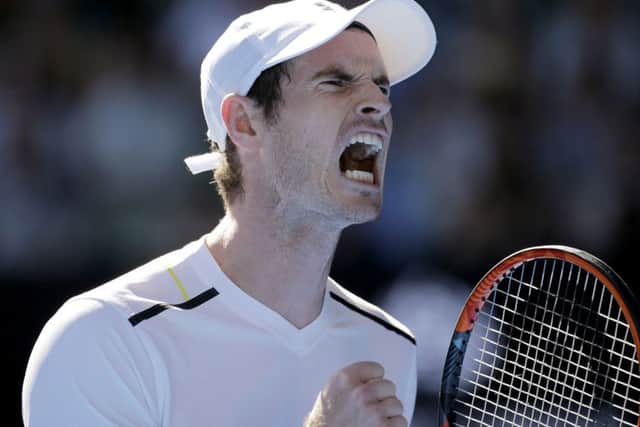 Andy Murray celebrates after winning a point against Illya Marchenko. Pic: AFP