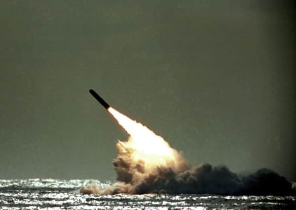An unarmed nuclear test missile fired by a British submarine off the coast of Florida in 2016,  misfired and the failure was allegedly covered up ahead of a debate in Parliament. Picture; AP