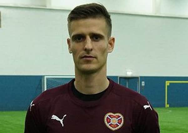 Ian Cathro must decide whether Andraz Struna, pictured, will start ahead of Liam Smith at right-back. Picture: Hearts FC