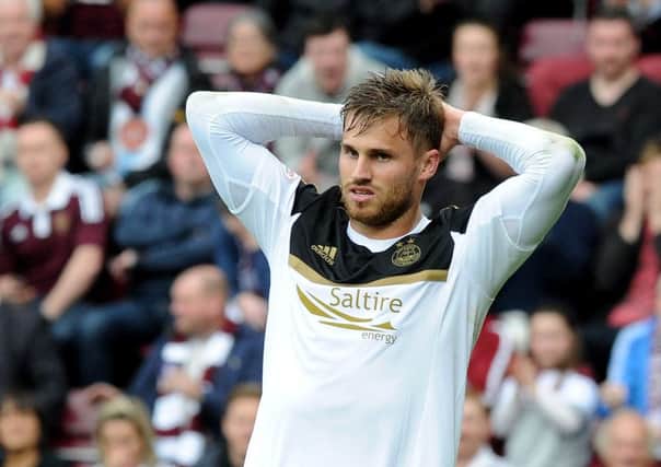David Goodwillie playing for Aberdeen in 2015. Picture; Lisa Ferguson