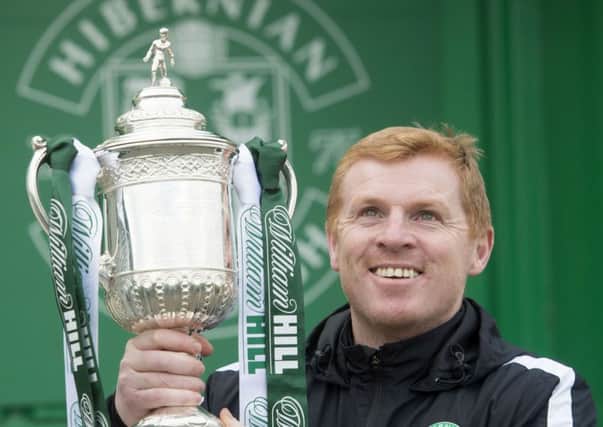 Neil Lennon says Hibs have overcome their Scottish Cup psychological barrier by lifting the trophy last season. Pic: SNS