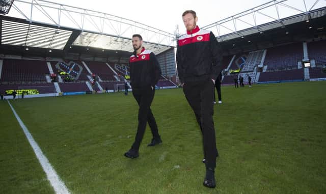 Bonnyrigg players arrive at Tynecastle. Picture: SNS