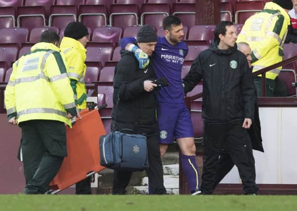 Ofir Marciano went to to hospital after taking a boot to his back. Pic: SNS