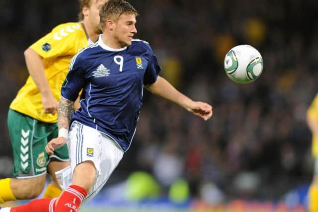 David Goodwillie in action for Scotland in 2011. Picture Ian Rutherford