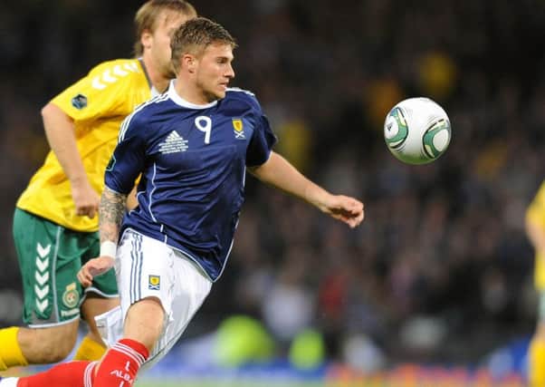 David Goodwillie in action for Scotland in 2011. Picture Ian Rutherford