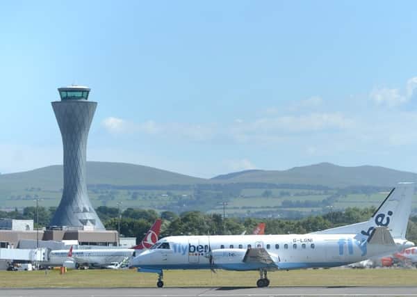 A Flybe flight at Edinburgh Airport. Picture; Neil Hanna